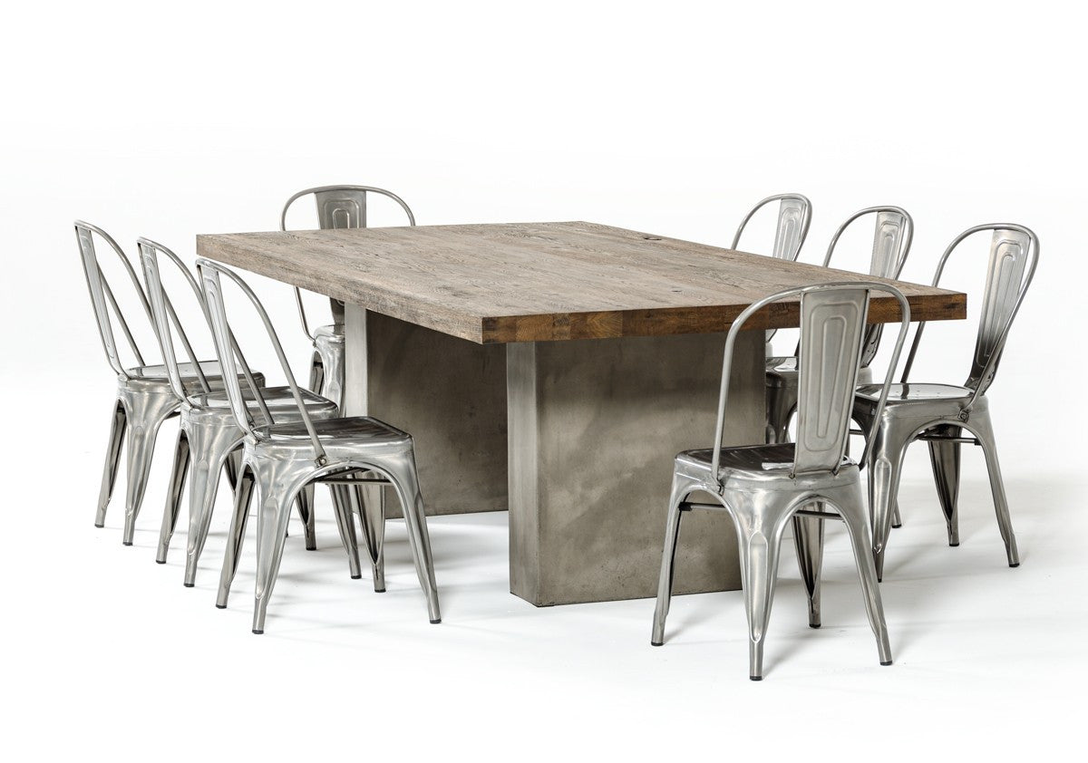 Modrest Renzo Modern Oak & Concrete Dining Table 94"