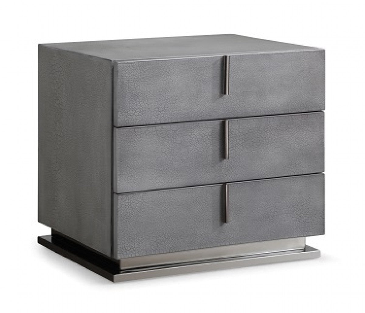 Modrest Buckley Modern Cracked Grey 2-Drawer Nightstand