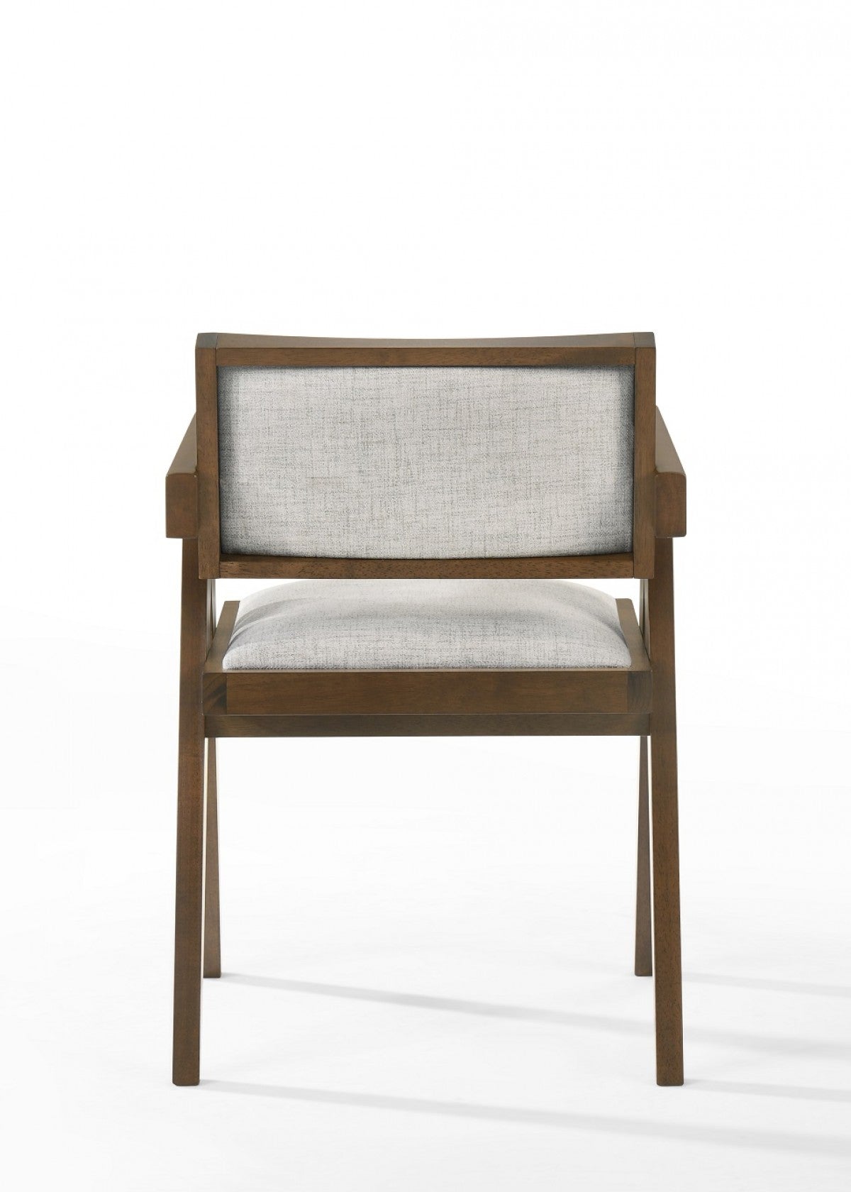 Modrest Fern - Modern Walnut and Beige Dining Chair Set of 2