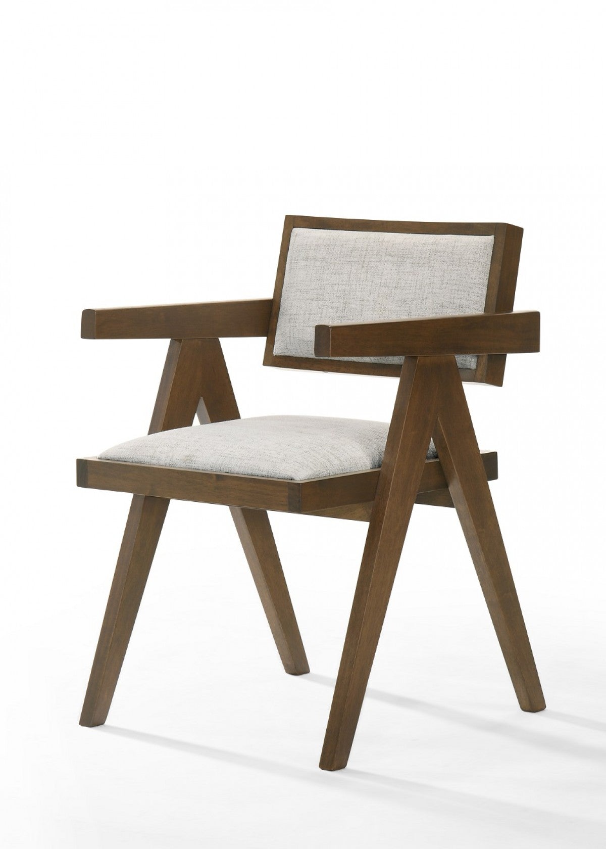 Modrest Fern - Modern Walnut and Beige Dining Chair Set of 2