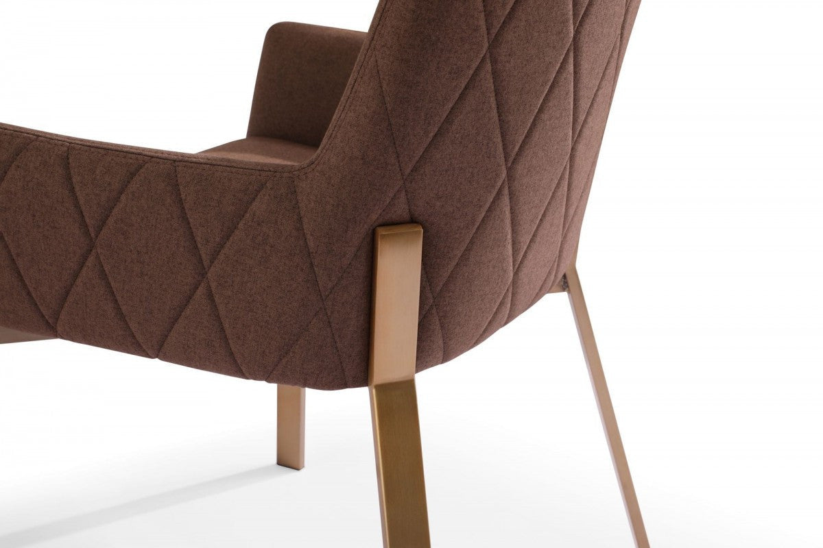 Modrest Robin Modern Brown & Brass Dining Chair