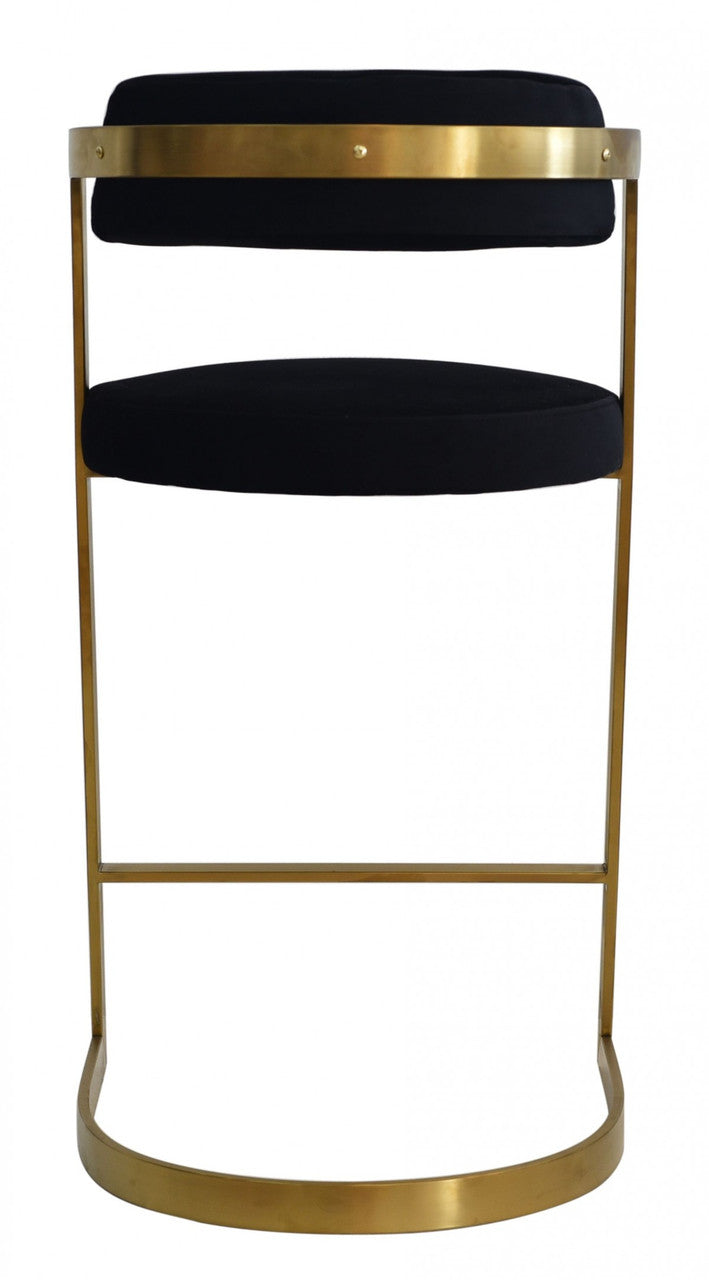 Modrest Shandra - Black Velvet + Gold Counter Stool