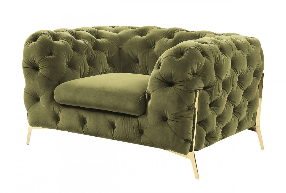 Divani Casa Sheila Transitional Green Fabric Chair