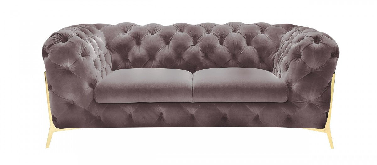 Divani Casa Sheila Transitional Silver Fabric Loveseat