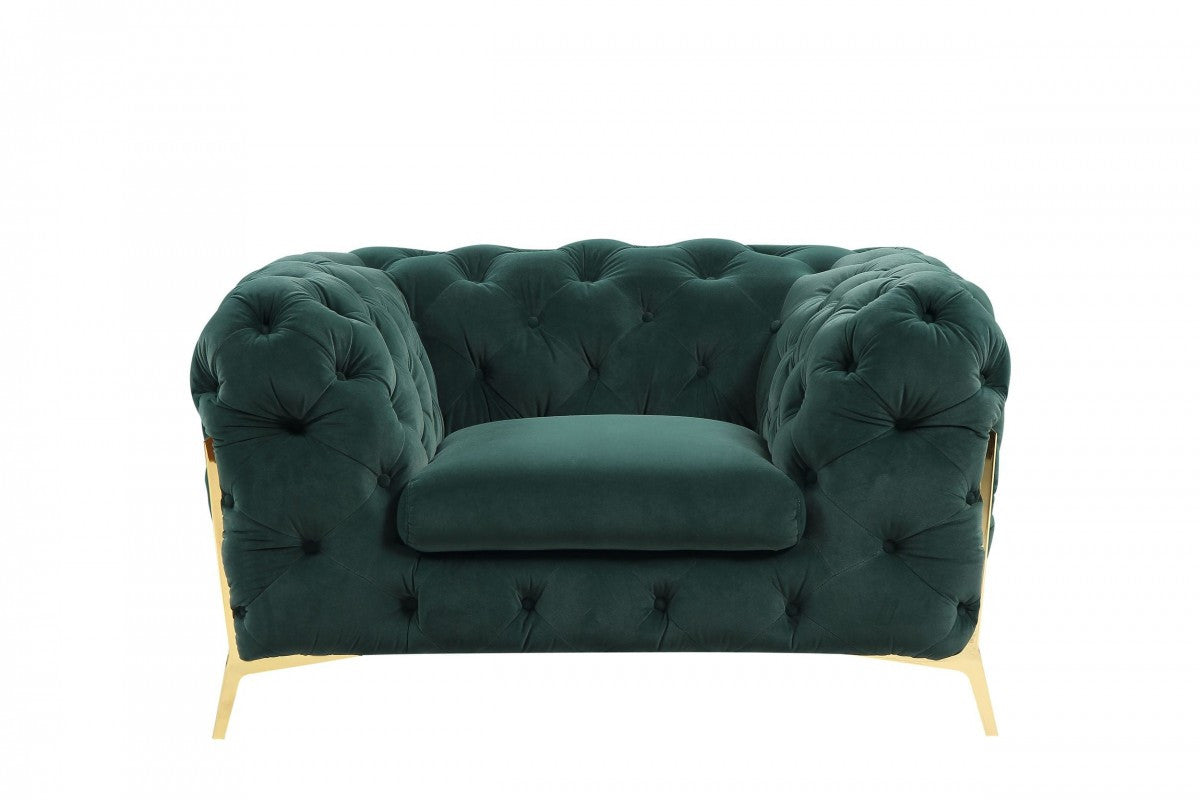 Divani Casa Sheila Transitional Emerald Green Fabric Chair