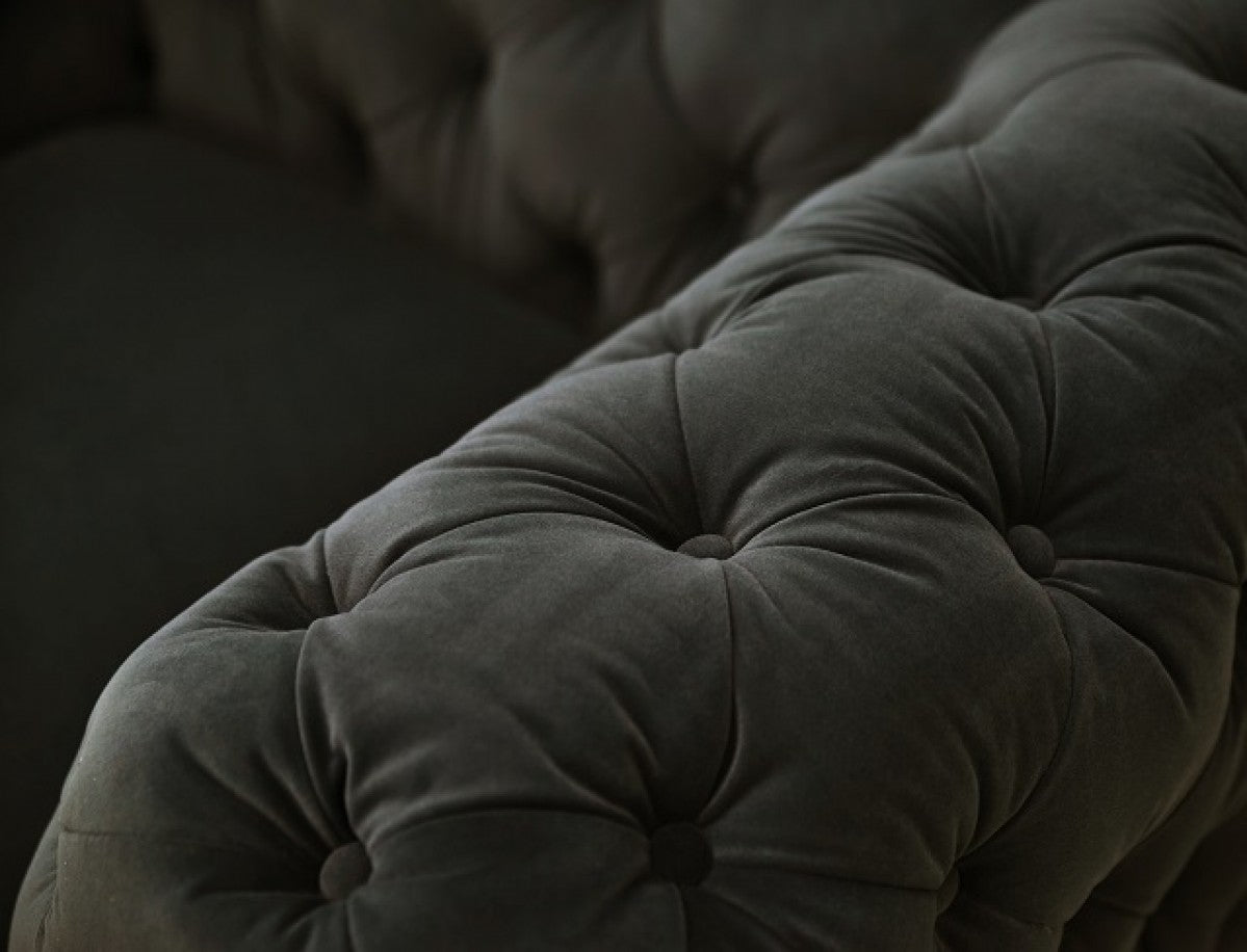 Divani Casa Sheila - Modern Dark Grey Fabric Loveseat