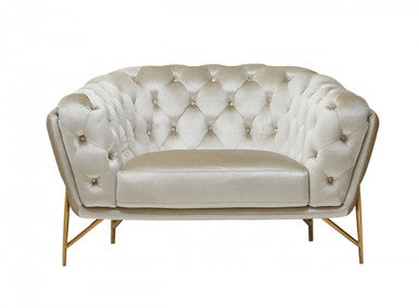 Divani Casa Stella Transitional Beige Velvet Chair