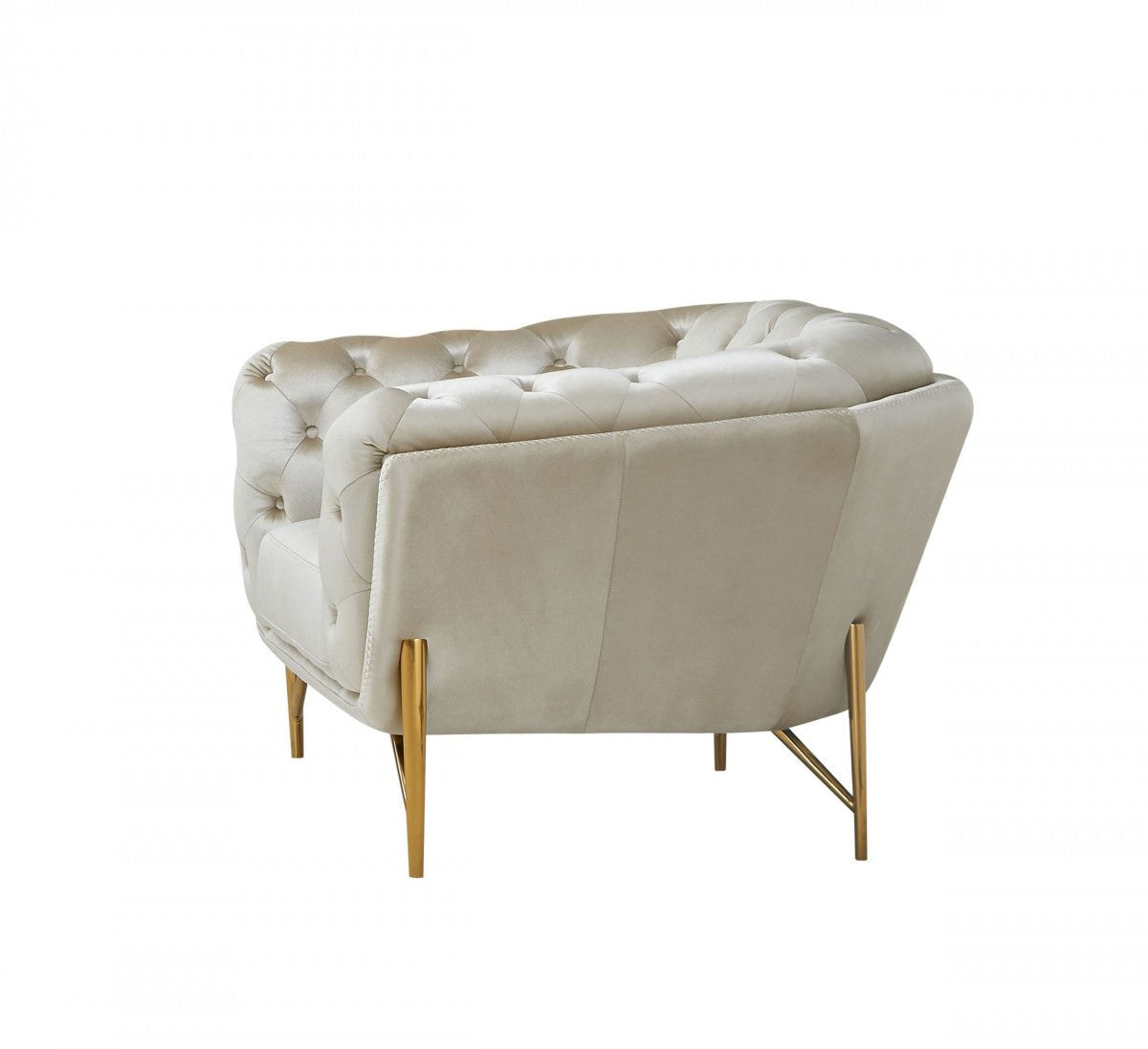 Divani Casa Stella Transitional Beige Velvet Chair