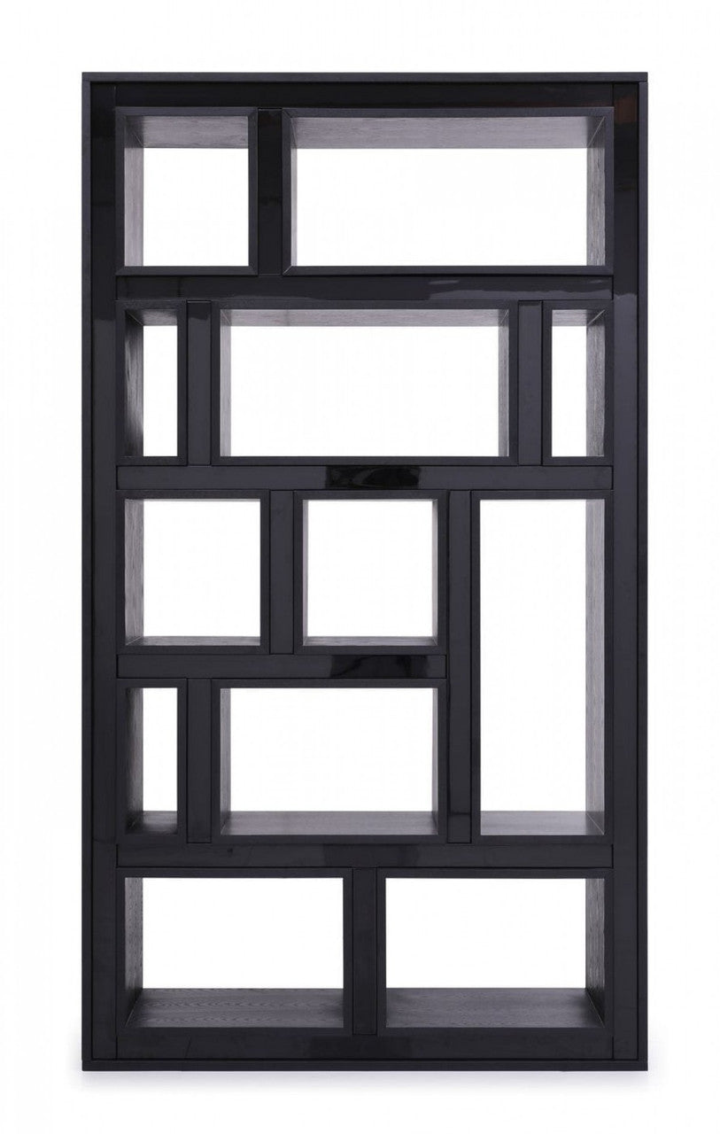 Modrest Suffolk Contemporary Black Ash Bookcase