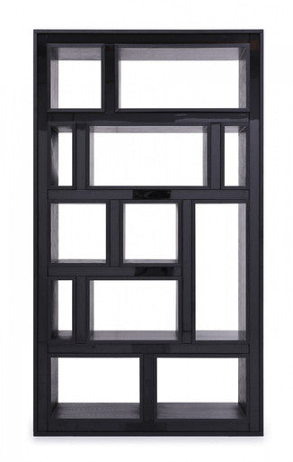 Modrest Suffolk Contemporary Black Ash Bookcase