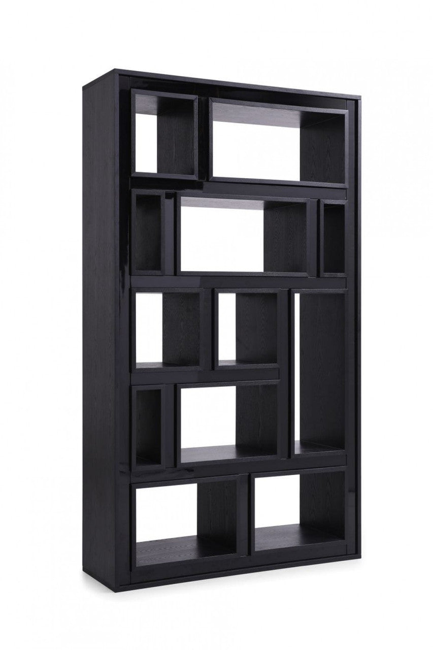 Modrest Suffolk Contemporary Black Ash Bookcase