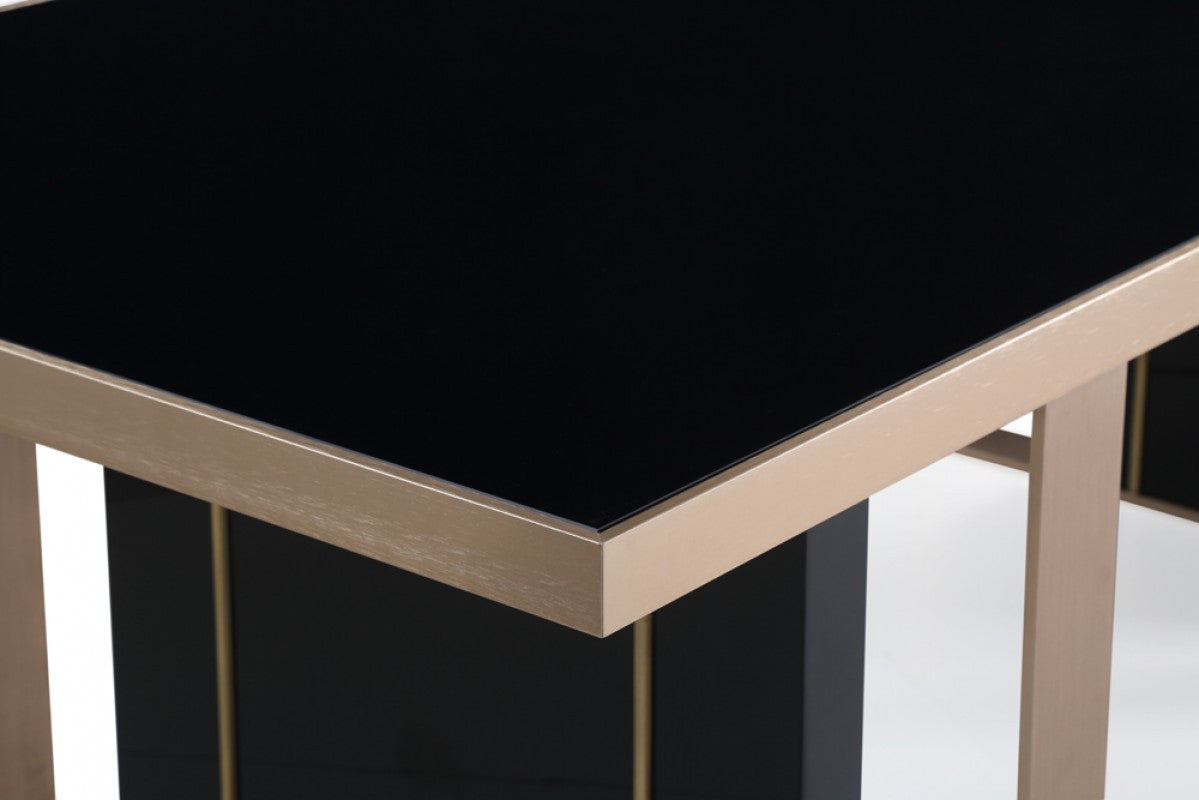 Nova Domus Cartier Modern Black & Rosegold Dining Table