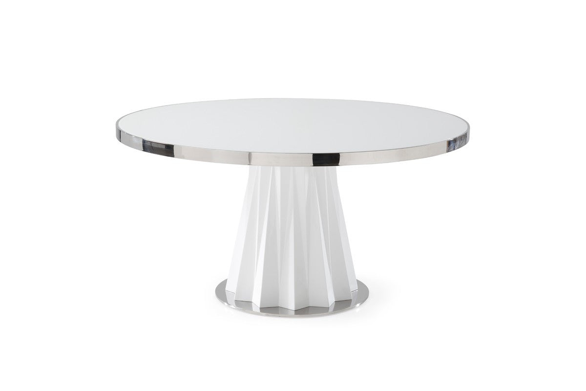 Modrest Cabaret Modern White Round Dining Table