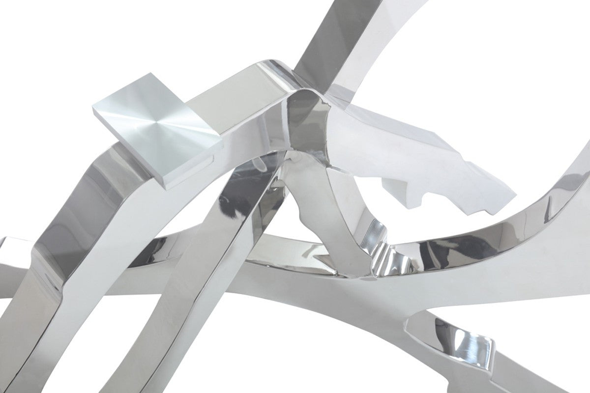 Modrest Legend Modern Dining Table β Glass Top & Stainless Steel Base - Stylish Design Furniture