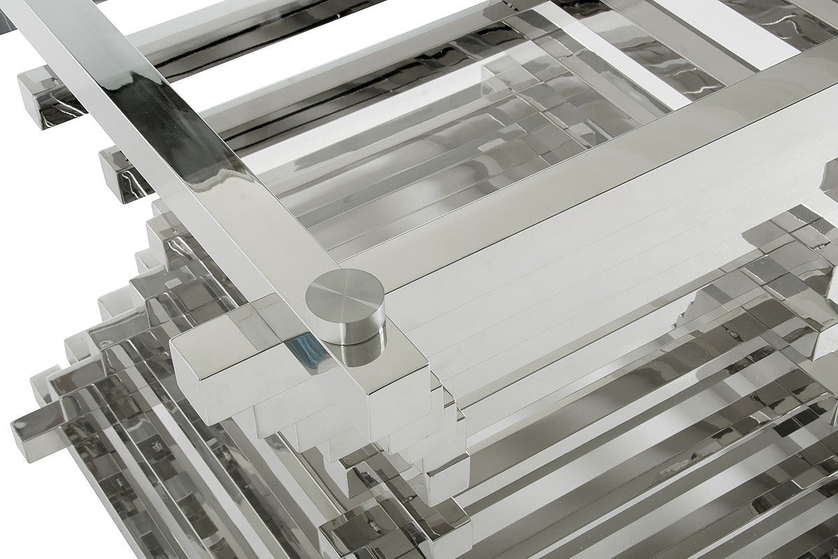 Modrest Crawford Contemporary Clear Glass Square Dining Table β Modern Stylish Dining Centerpiece - Stylish Design Furniture