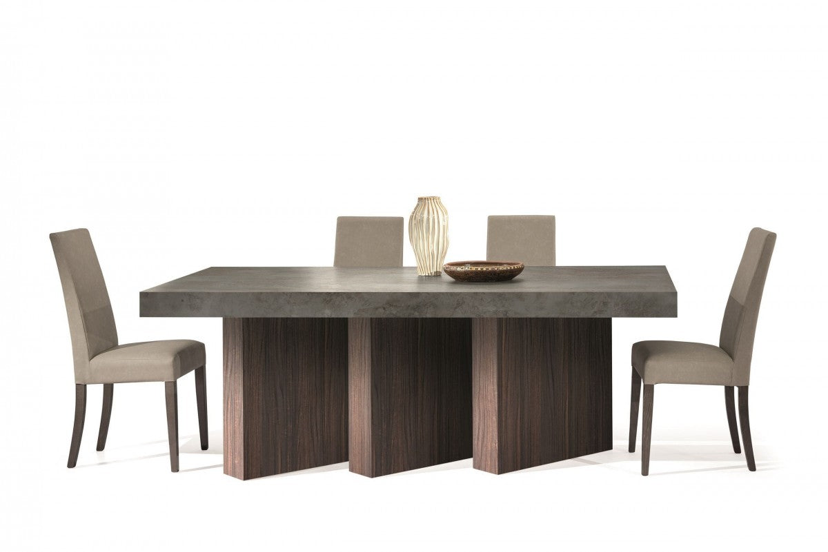 Nova Domus Amsterdam - Modern Grey Volcano & Eucalyptus Oak Dining Table - Stylish Design Furniture