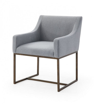 Modrest Elijah Modern Grey & Copper Antique Brass Dining Chair