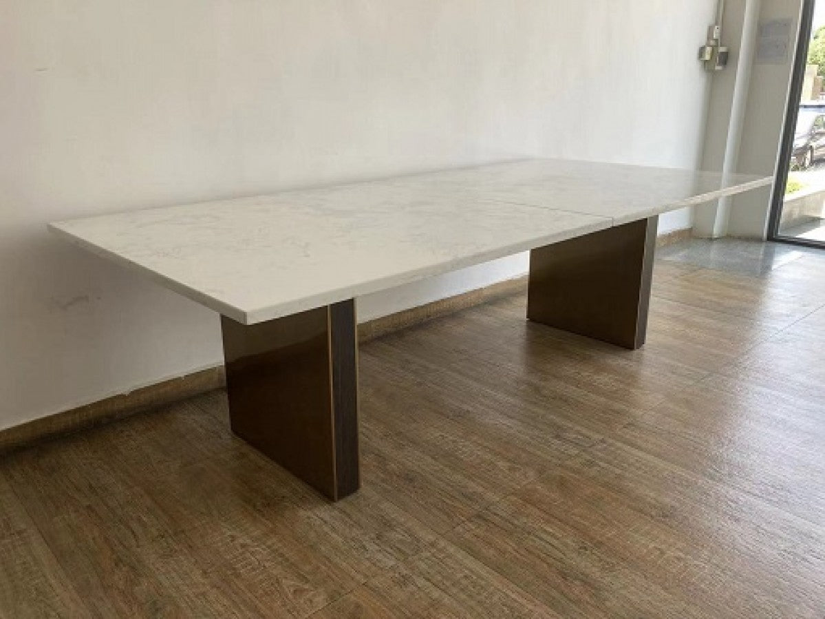 Modrest Auer - White Marble & Gold Dining Table