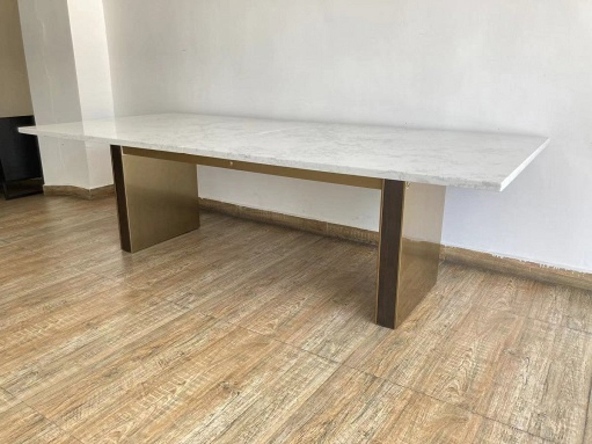 Modrest Auer - White Marble & Gold Dining Table