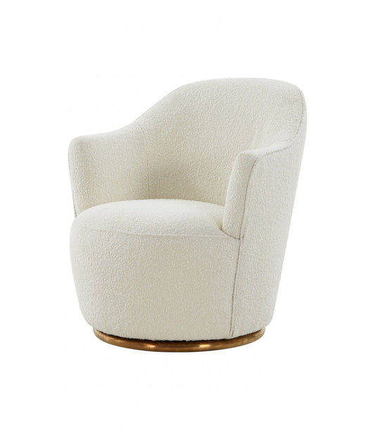 Modrest Vera - Modern Sherpa Swivel Accent Chair - Stylish Design Furniture