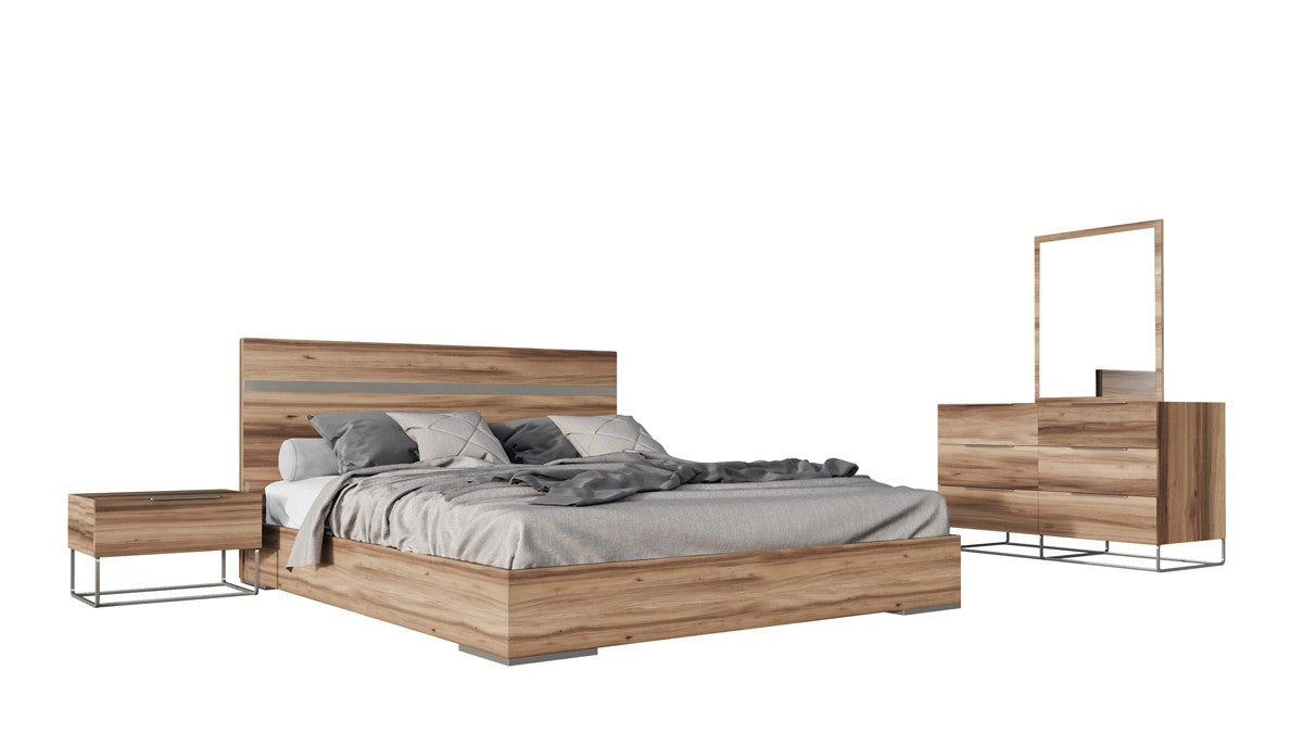 Nova Domus Lorenzo Italian Modern Light Oak Bed - Stylish Design Furniture