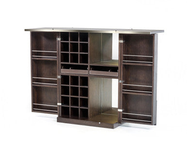 Modrest Fountain Modern Brown Oak Wine Cabinet