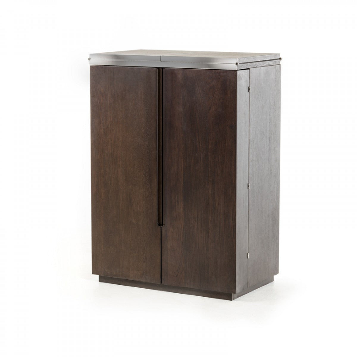 Modrest Fountain Modern Brown Oak Wine Cabinet