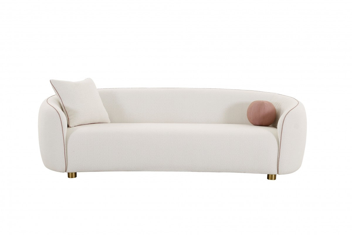 Modrest - Winfree Modern Off White Fabric 3-Seater Sofa