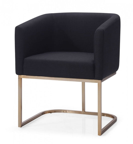 Modrest Yukon Modern Black & Antique Brass Dining Chair - Stylish Design Furniture