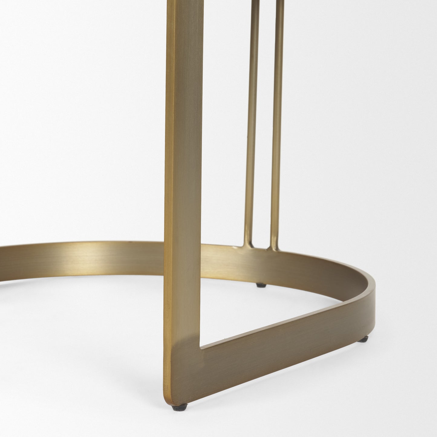Modern Leather Dining Chair – Hollyfield Brown Seat & Gold Metal Frame