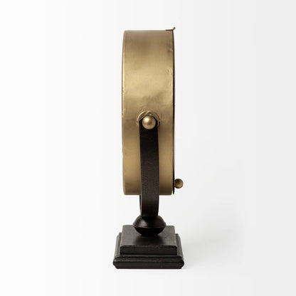 Houston Gold Metal Half Moon Base Table Clock – Elegant Timepiece with Sleek Design for Modern Décor