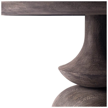 Crossman 60" Round Dark Brown/Gray Solid Wood Dining Table with Matching Base