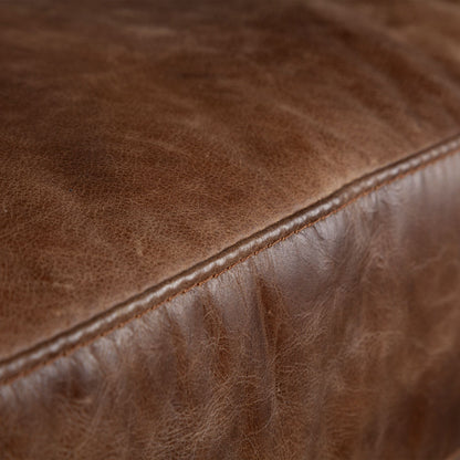 Cochrane Brown Leather Three Seater Sofa
