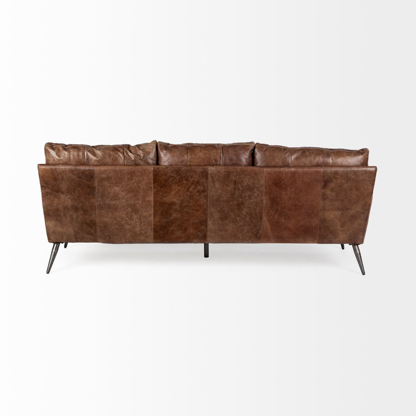 Cochrane Brown Leather Three Seater Sofa