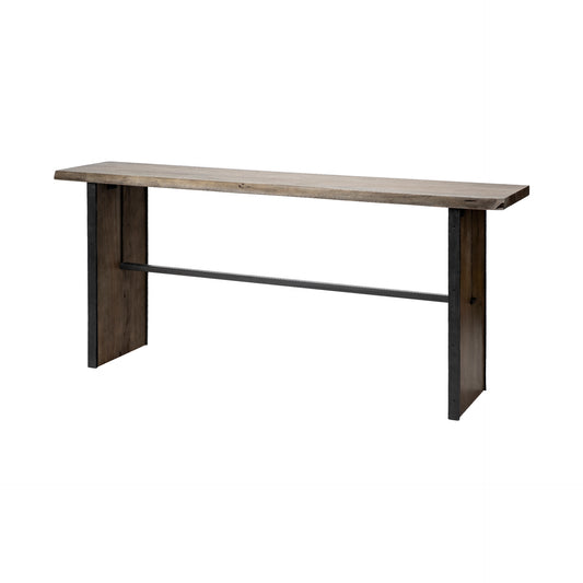 Ledger II Live-Edge Wooden Brown Console Table