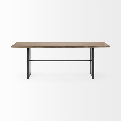 Ledger III 84x38 Brown Solid Wood Top and Base Dining Table for a Spacious and Elegant Dining Experience