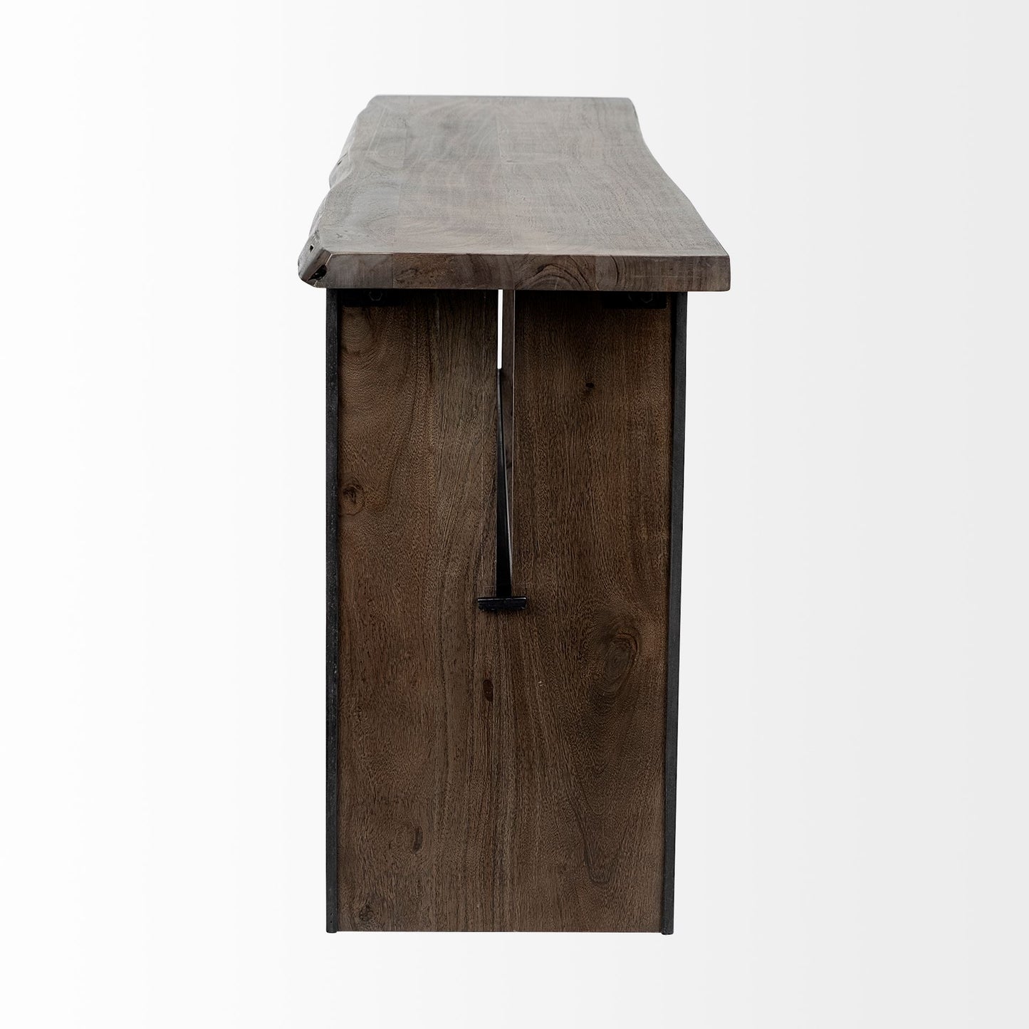 Ledger II Live-Edge Wooden Brown Console Table - Unique Design for Rustic Charm and Natural Beauty in Any Space
