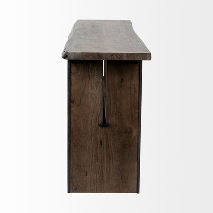 Ledger II Live-Edge Wooden Brown Console Table - Unique Design for Rustic Charm and Natural Beauty in Any Space