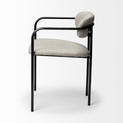 Parker I Cream Fabric Seat  Dining Chair - Set of 2, Elegant and Modern Seating