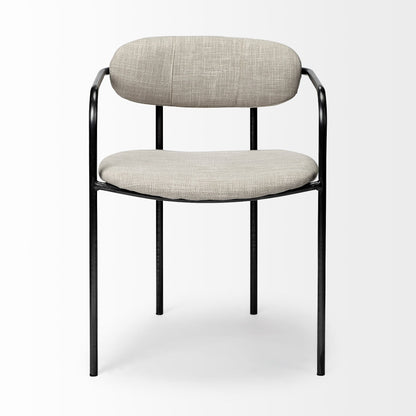 Parker I Cream Fabric Seat  Dining Chair - Set of 2, Elegant and Modern Seating