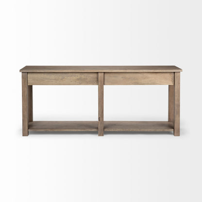 Harrelson III Brown Wood 4 Drawer Console Table