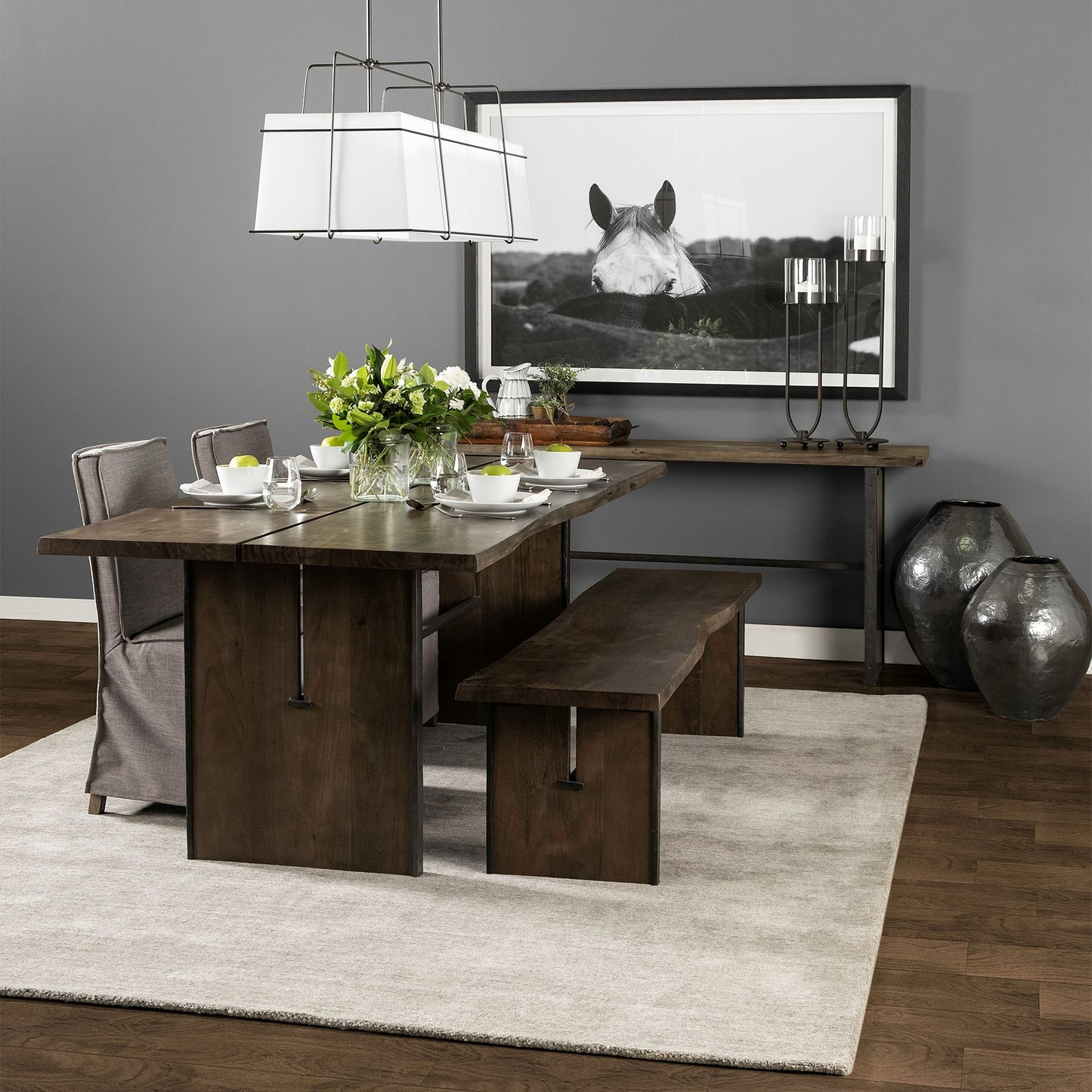 Ledger III 84x38 Brown Solid Wood Top and Base Dining Table for a Spacious and Elegant Dining Experience