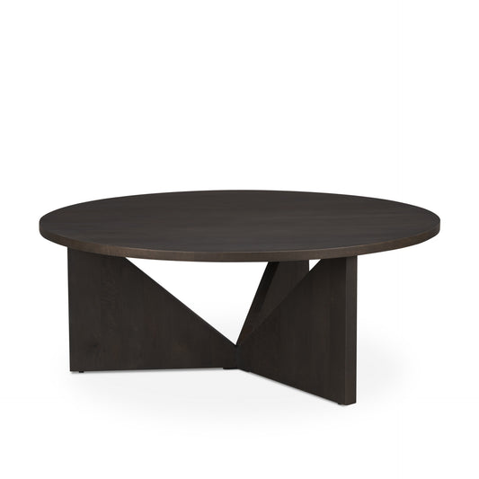 Tarro Elegant Brown Mango Wood Coffee Table with Unique Triangle Legs - Stunning Slender Design