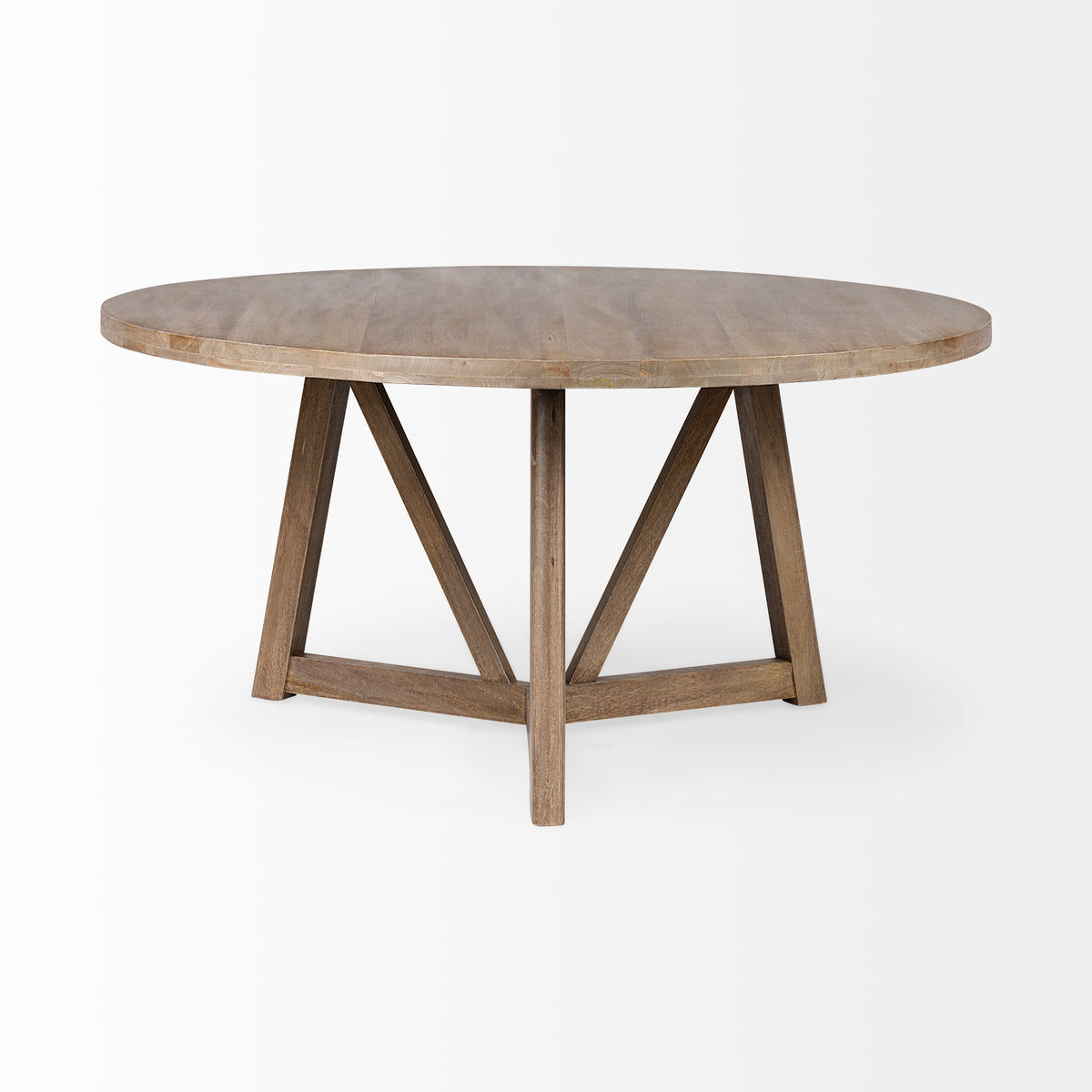 Legolas 60" Round Brown Solid Wood Top and Base Dining Table – Stylish ...