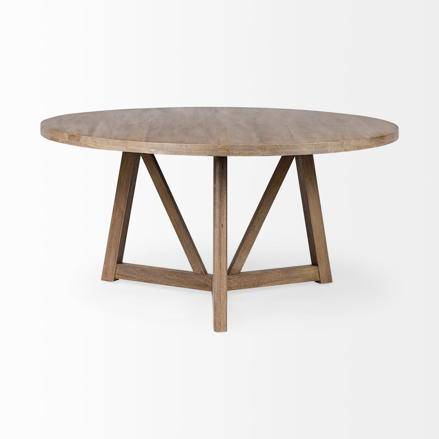 Legolas 60" Round Brown Solid Wood Top and Base Dining Table for a Timeless and Stylish Dining Space