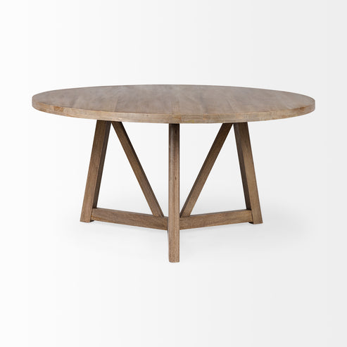Legolas 60" Round Brown Solid Wood Top and Base Dining Table – Stylish ...