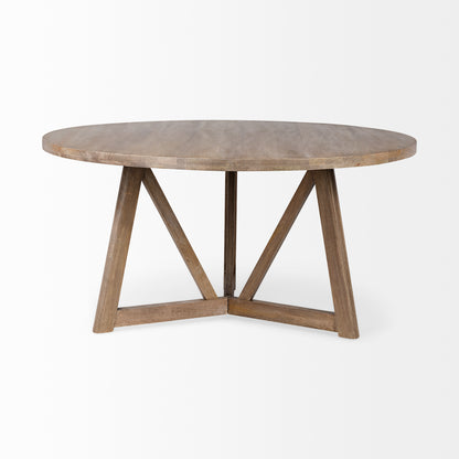 Legolas 60" Round Brown Solid Wood Top and Base Dining Table for a Timeless and Stylish Dining Space