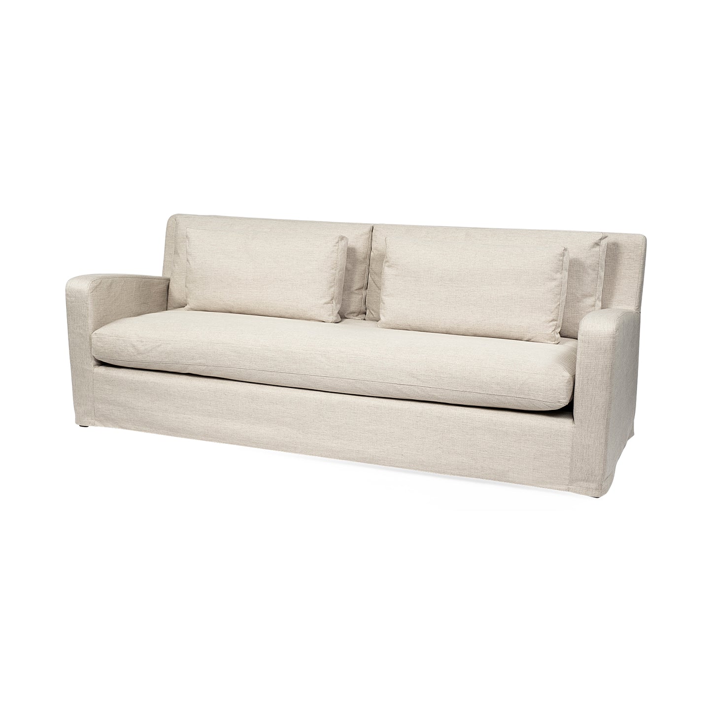 Denly 92” Slipcover Sofa – Casterock Gray Upholstery Modern 3-Seater Couch with Relaxed Style