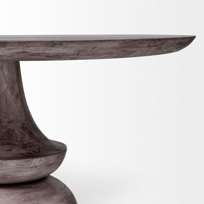 Crossman 60" Round Dark Brown/Gray Solid Wood Dining Table with Matching Base