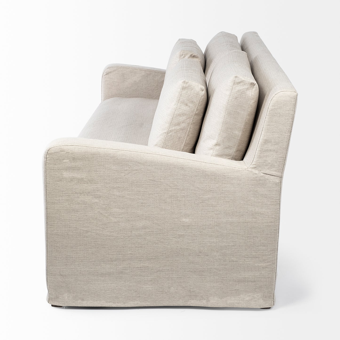 Denly 92” Slipcover Sofa – Casterock Gray Upholstery Modern 3-Seater Couch with Relaxed Style